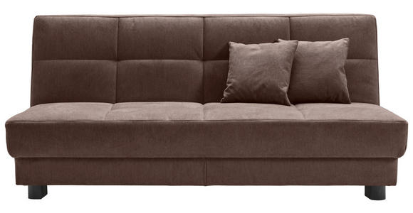 SCHLAFSOFA Mikrovelours Dunkelbraun  - Dunkelbraun/Schwarz, KONVENTIONELL, Textil/Metall (185/85/100cm) - Carryhome