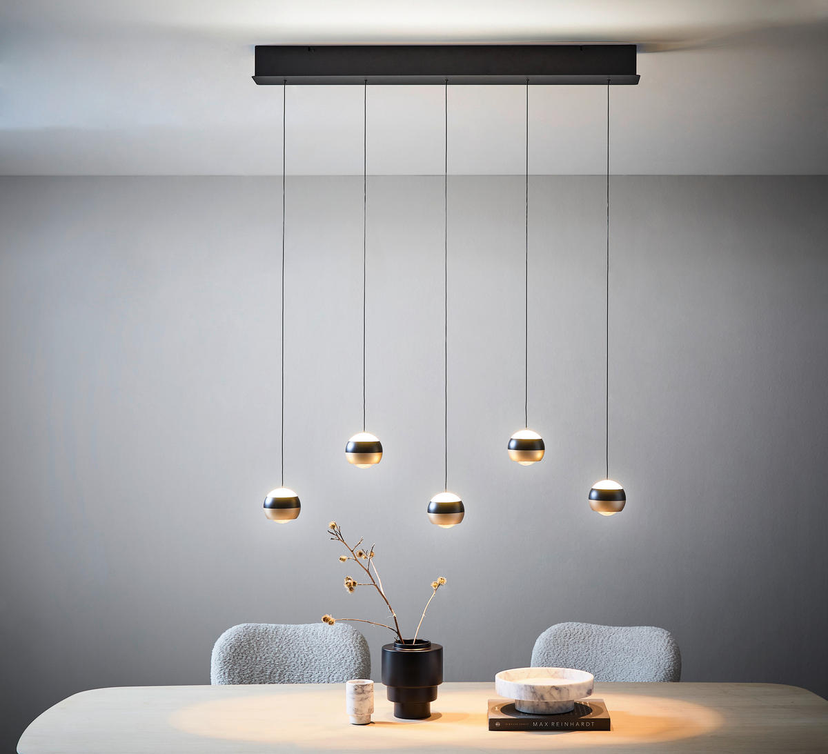 ZÁVĚSNÉ LED SVÍTIDLO, 100/10,5/200 cm  - černá, Design, kov (100/10,5/200cm) - Trio Leuchten
