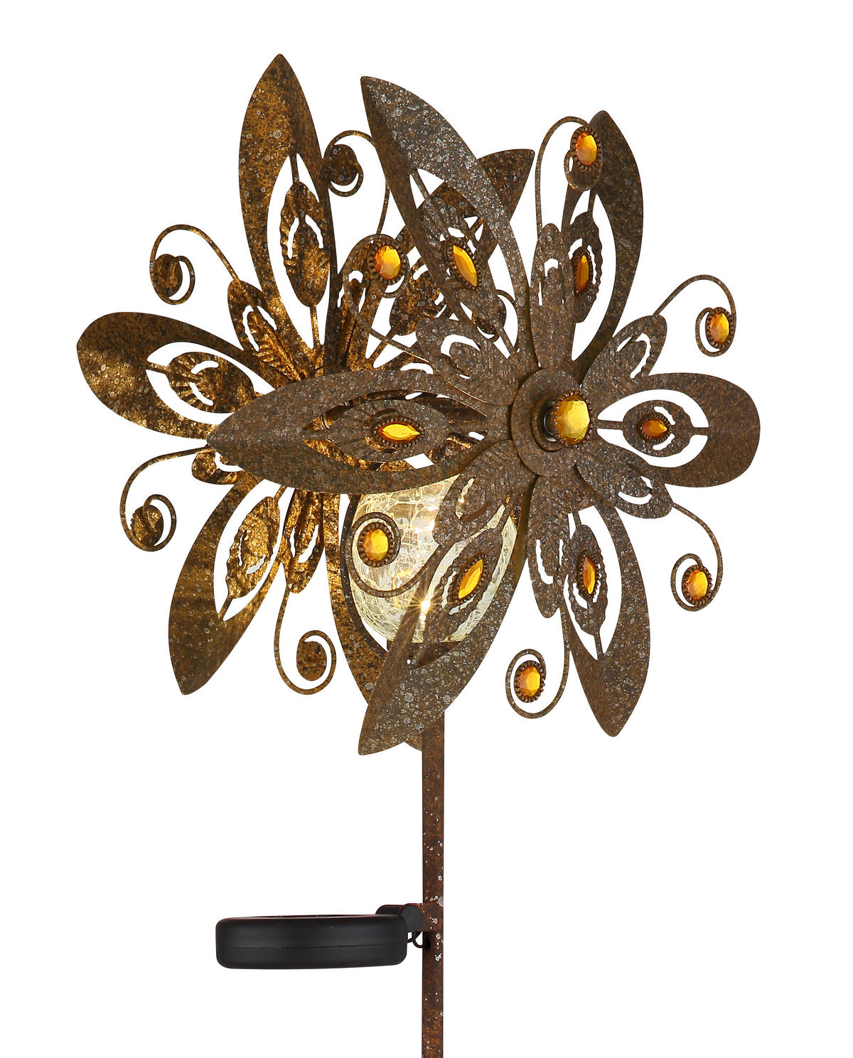 SOLARLEUCHTE SOLAR 32/17,5/124 cm   - Klar/Rostfarben, Design, Glas/Metall (32/17,5/124cm) - Globo