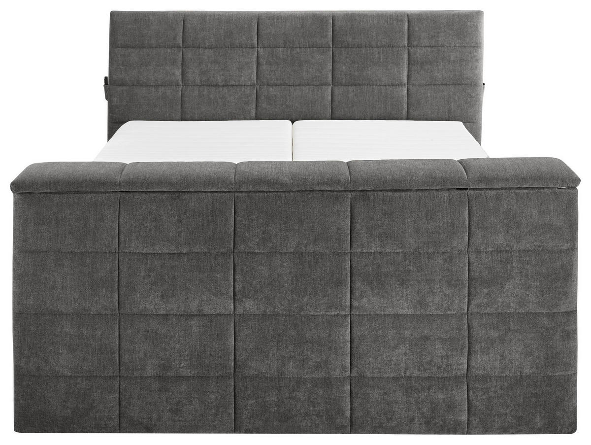 BOXSPRING-ÁGY 180/200 cm  sötétszürke  - sötétszürke, Konventionell, textil (180/200cm) - Carryhome