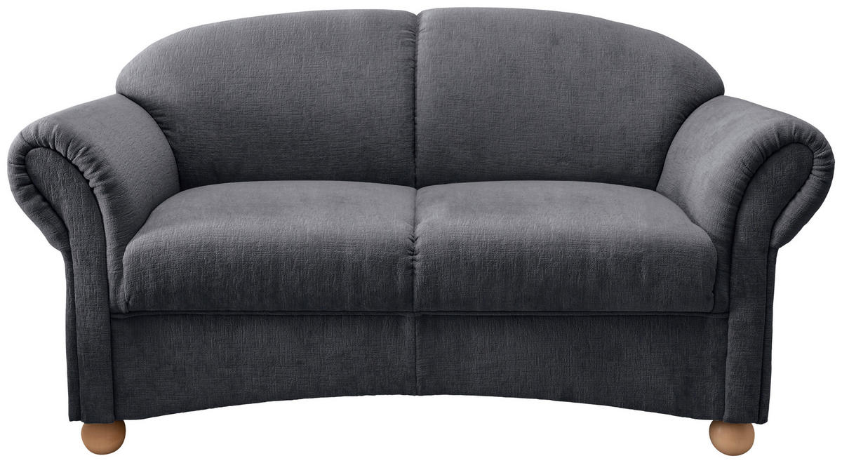 2,5-SITZER Mikrofaser Anthrazit  - Wildeiche/Anthrazit, KONVENTIONELL, Holz/Textil (198/84/80cm) - Livetastic