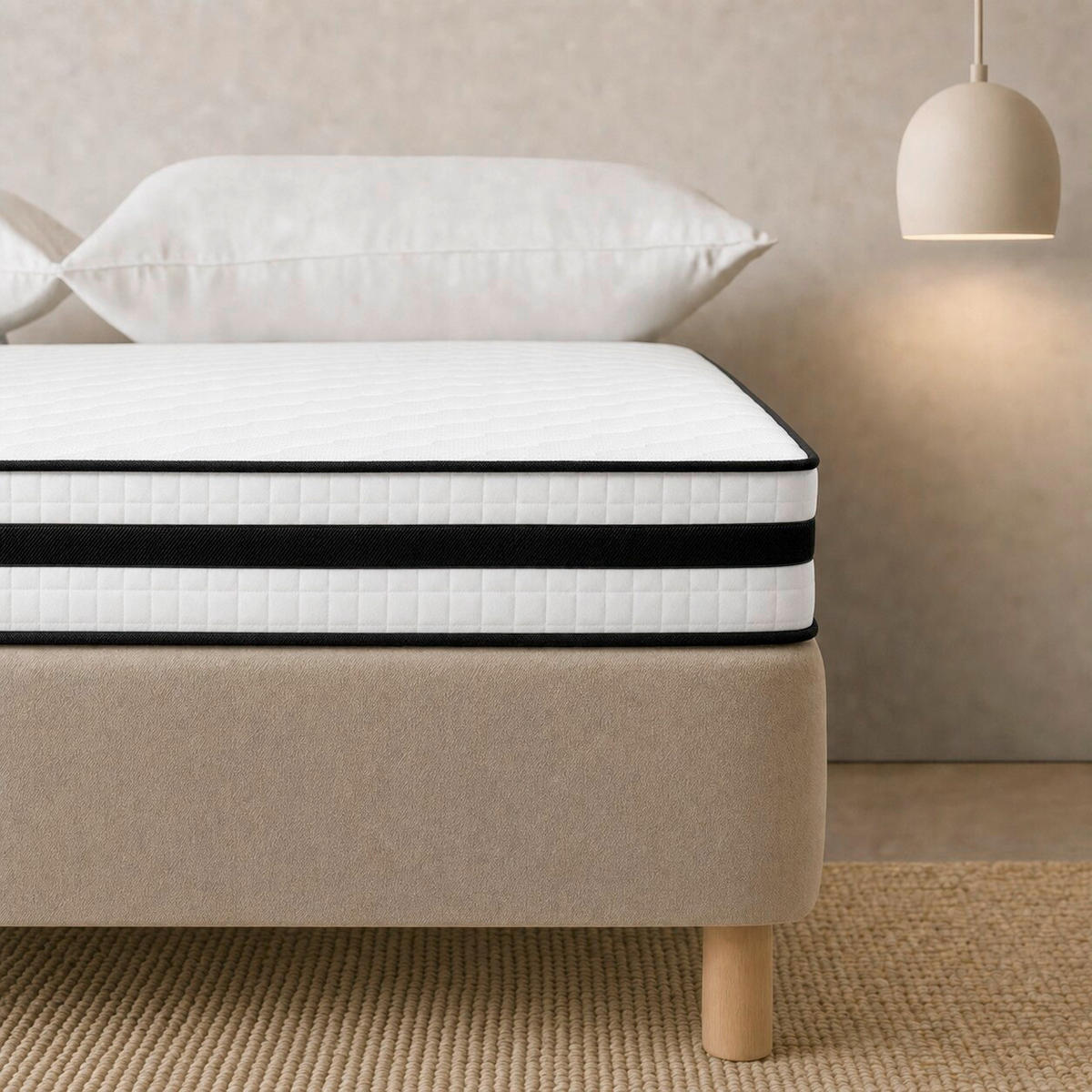 BOXSPRINGMATRATZE NOIR H3, 180/200 cm, Höhe ca.:  - Schwarz/Weiß, Basics, Textil (180/200cm) - Livetastic