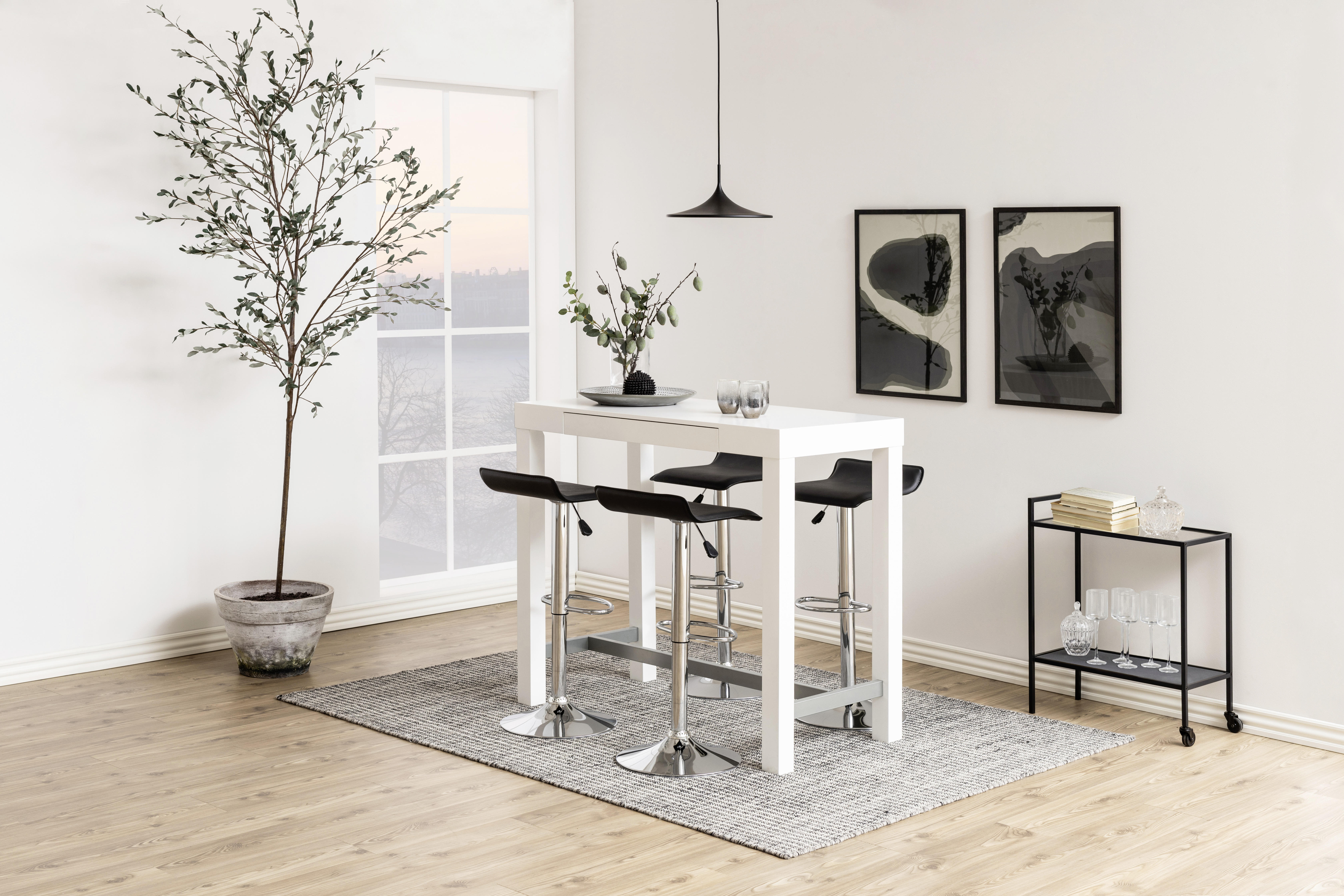 SERVERINGSVAGN i klar  - klar/svart, Basics, metall/glas (60/75/30cm) - MID.YOU