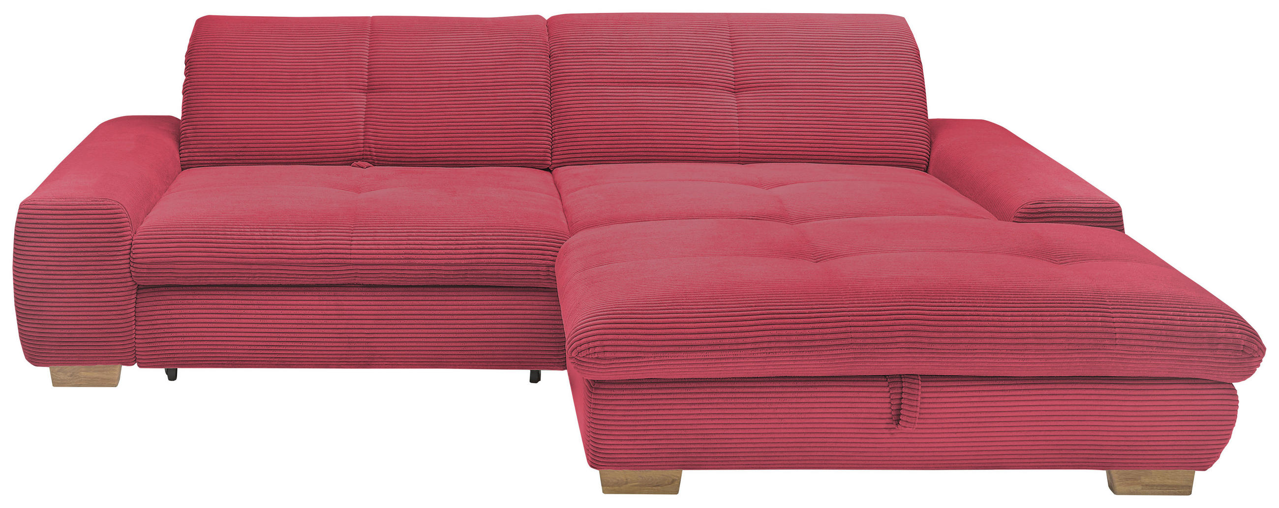 ECKSOFA Beere Cord  - Eichefarben/Beere, Design, Holz/Textil (276/198cm) - SetOne by Musterring