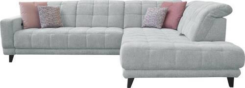 ECKSOFA in Webstoff Hellgrau  - Hellgrau/Schwarz, Design, Holz/Textil (302/216cm) - Xora