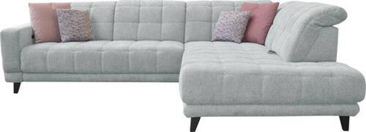 ECKSOFA in Webstoff Hellgrau  - Hellgrau/Schwarz, Design, Holz/Textil (302/216cm) - Xora