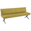 SITZBANK 214/88/66 cm  in Schwarz, Hellgrün  - Schwarz/Hellgrün, Design, Leder/Holz (214/88/66cm) - Koinor