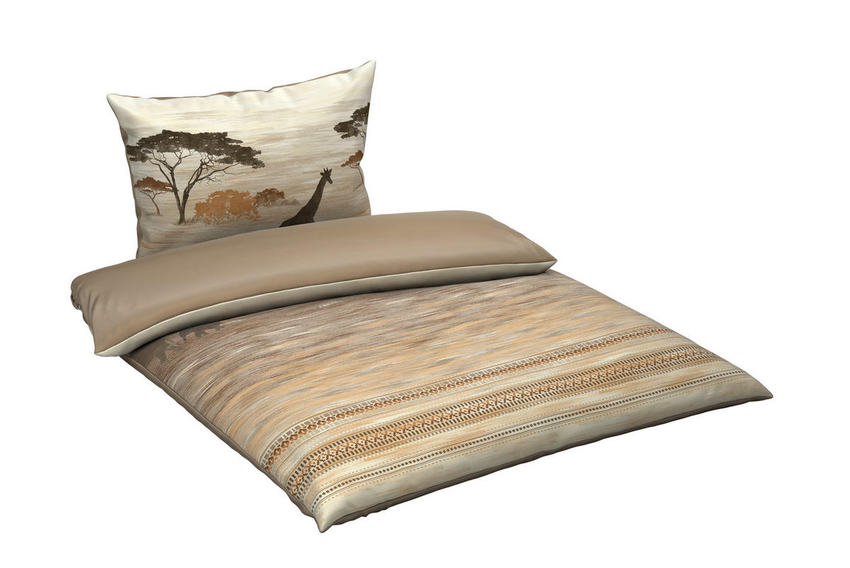 OBOUSTRANNÉ POVLEČENÍ, satén, šedohnědá, 140/200 cm - šedohnědá, textil (140/200cm) - Esposa