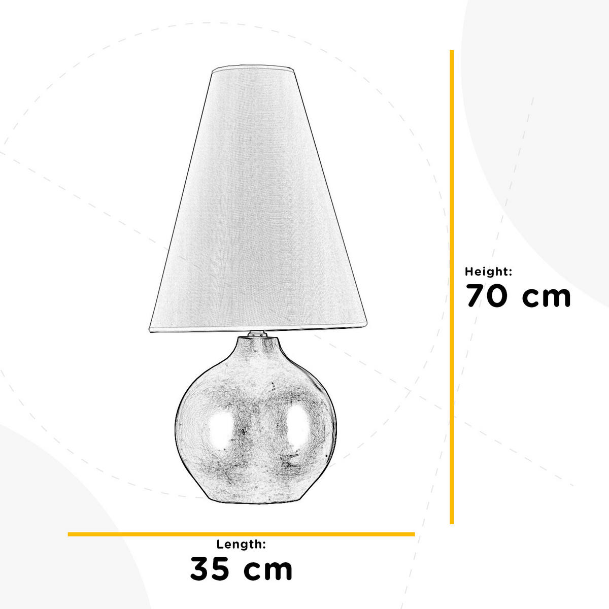 STOLNÍ LAMPA, E27, 35/70 cm  - bílá/barvy stříbra, Konvenční, textil/keramika (35/70cm)