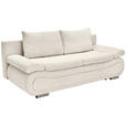 SCHLAFSOFA  in Cord Creme  - Chromfarben/Creme, Design, Textil/Metall (200/78/90cm) - Venda