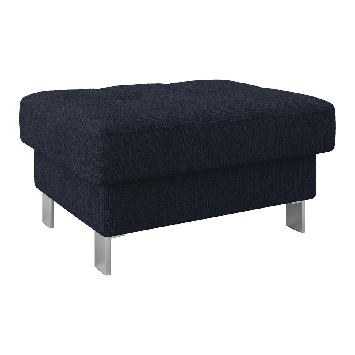 HOCKER Drell Dunkelblau  - Dunkelblau, MODERN, Textil/Metall (90/44/73cm) - MID.YOU