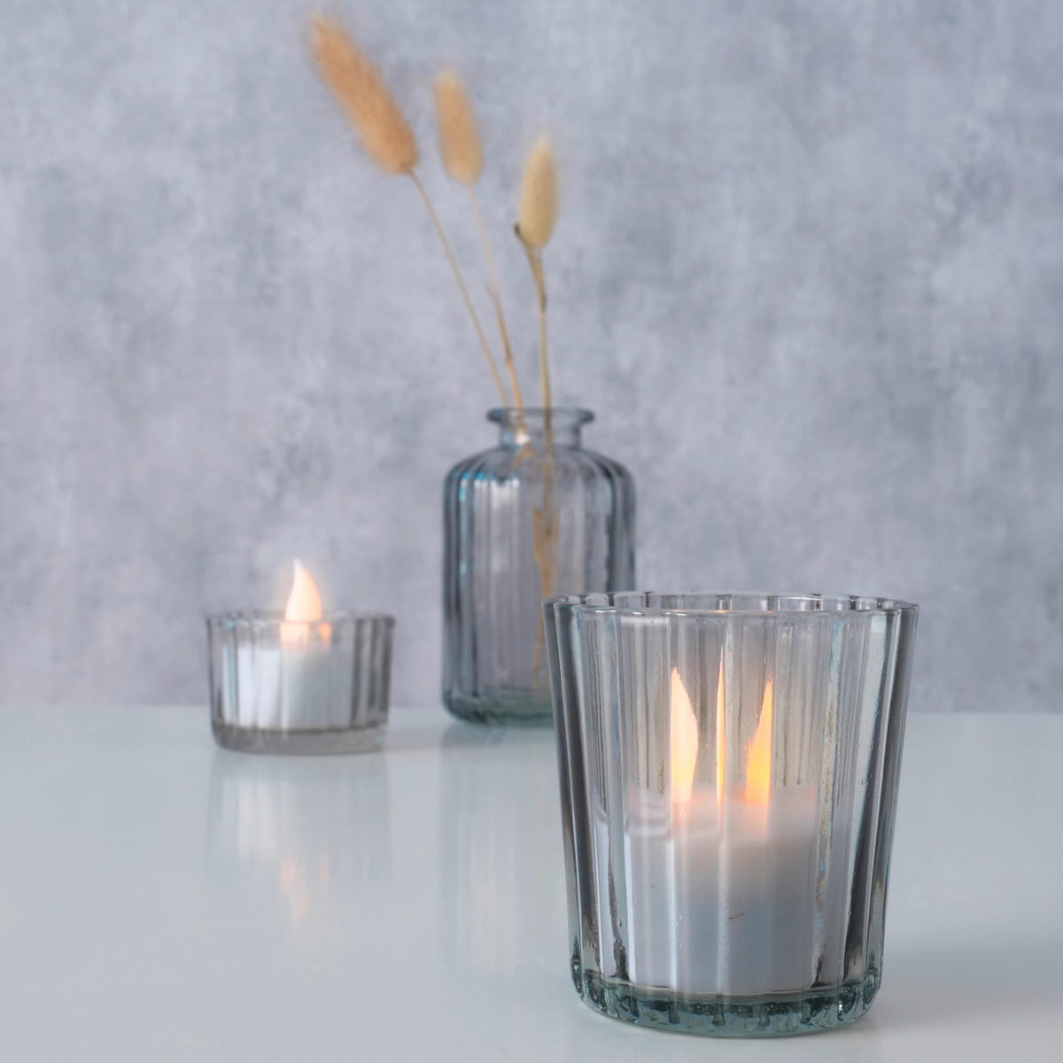 WINDLICHT Grau 6,2/10 cm  - Grau, Basics, Glas (6,2/10cm) - Boltze Home