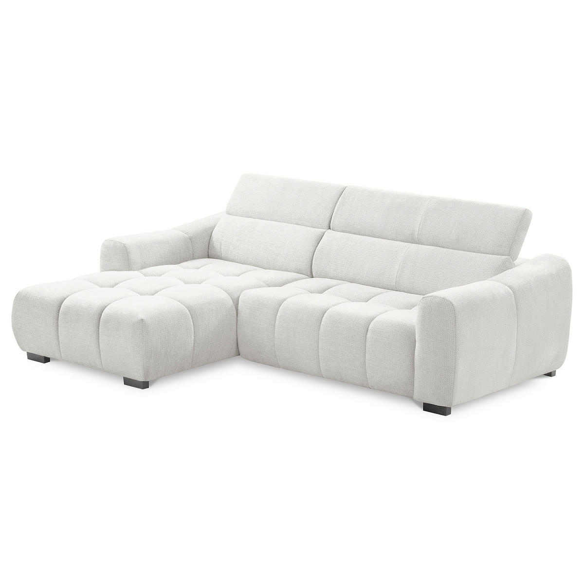 ECKSOFA  Webstoff Silberfarben  - Silberfarben/Schwarz, Design, Kunststoff/Textil (177/274cm) - Livetastic