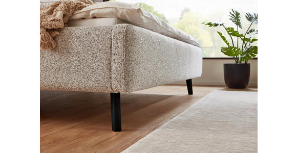 POLSTERBETT gepolstertes Kopfteil, Lattenrost, Bettkasten Beige 120/200 cm  - Birkefarben/Beige, Design, Holz/Textil (120/200cm) - Xora
