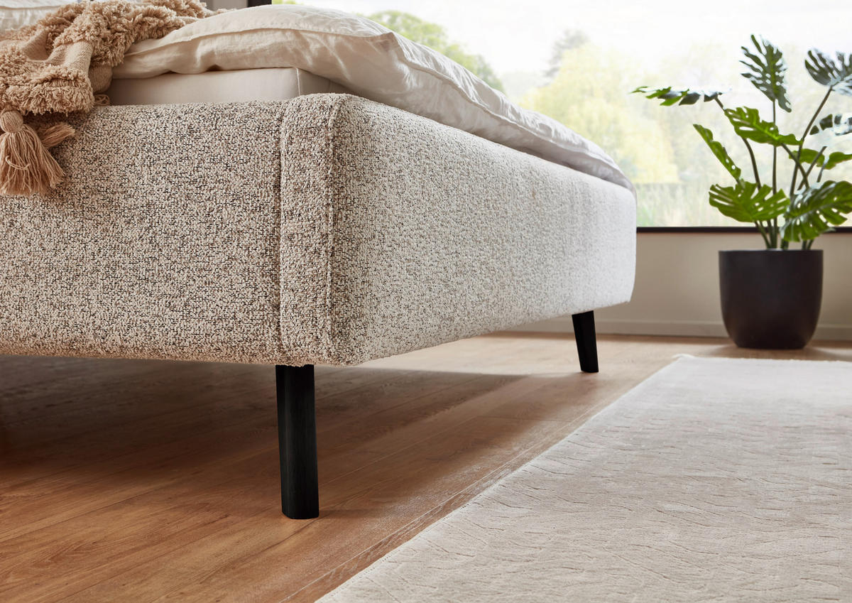 POLSTERBETT 120/200 cm, {[inkl. ],item.attr('349-543'),[, ]} - Beige/Schwarz, Design, Holz/Textil (120/200cm) - Xora