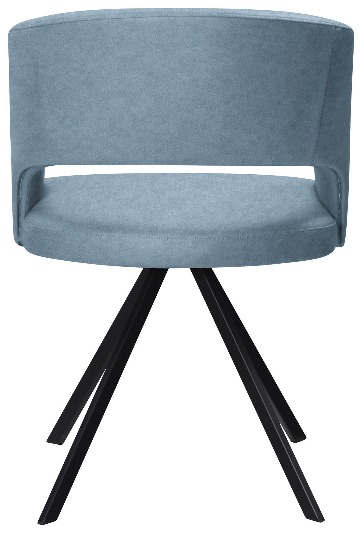 ARMLEHNSTUHL  in Stahl Mikrofaser, Lederlook (vegan)  - Schwarz/Hellblau, KONVENTIONELL, Textil/Metall (56/84/59cm) - Moderano