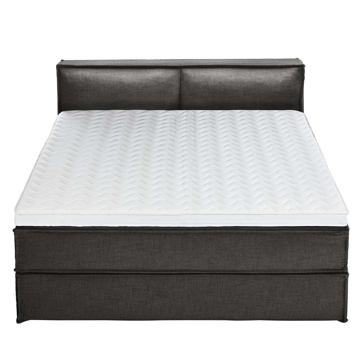 BOXSPRINGBETT 180/200 cm  in Anthrazit  - Anthrazit/Schwarz, Design, Textil (180/200cm) - home24