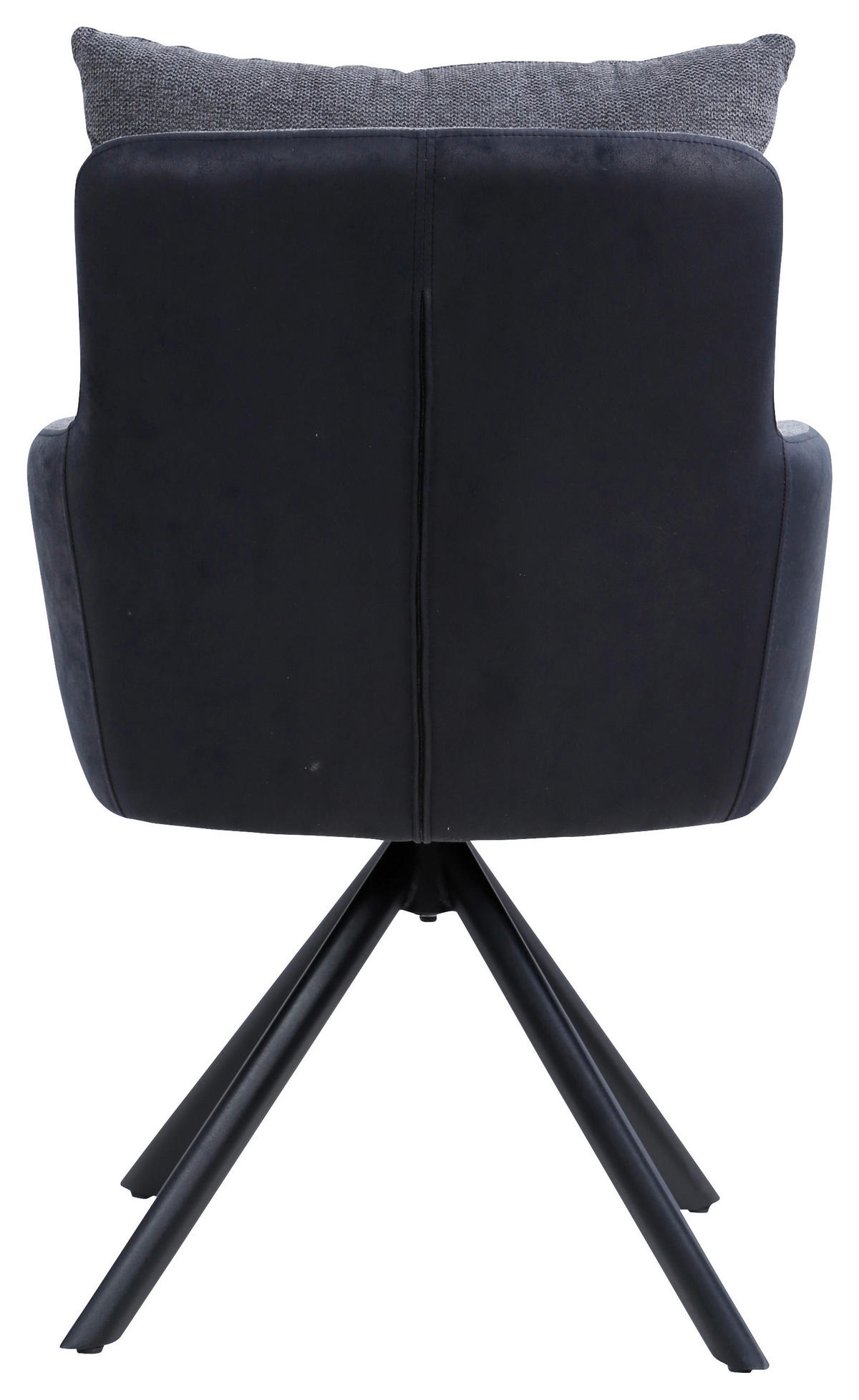 NASLANJAČ, kovina, tekstil črna, temno siva  - temno siva/črna, Design, kovina/tekstil (59/91/66cm) - Hom`in