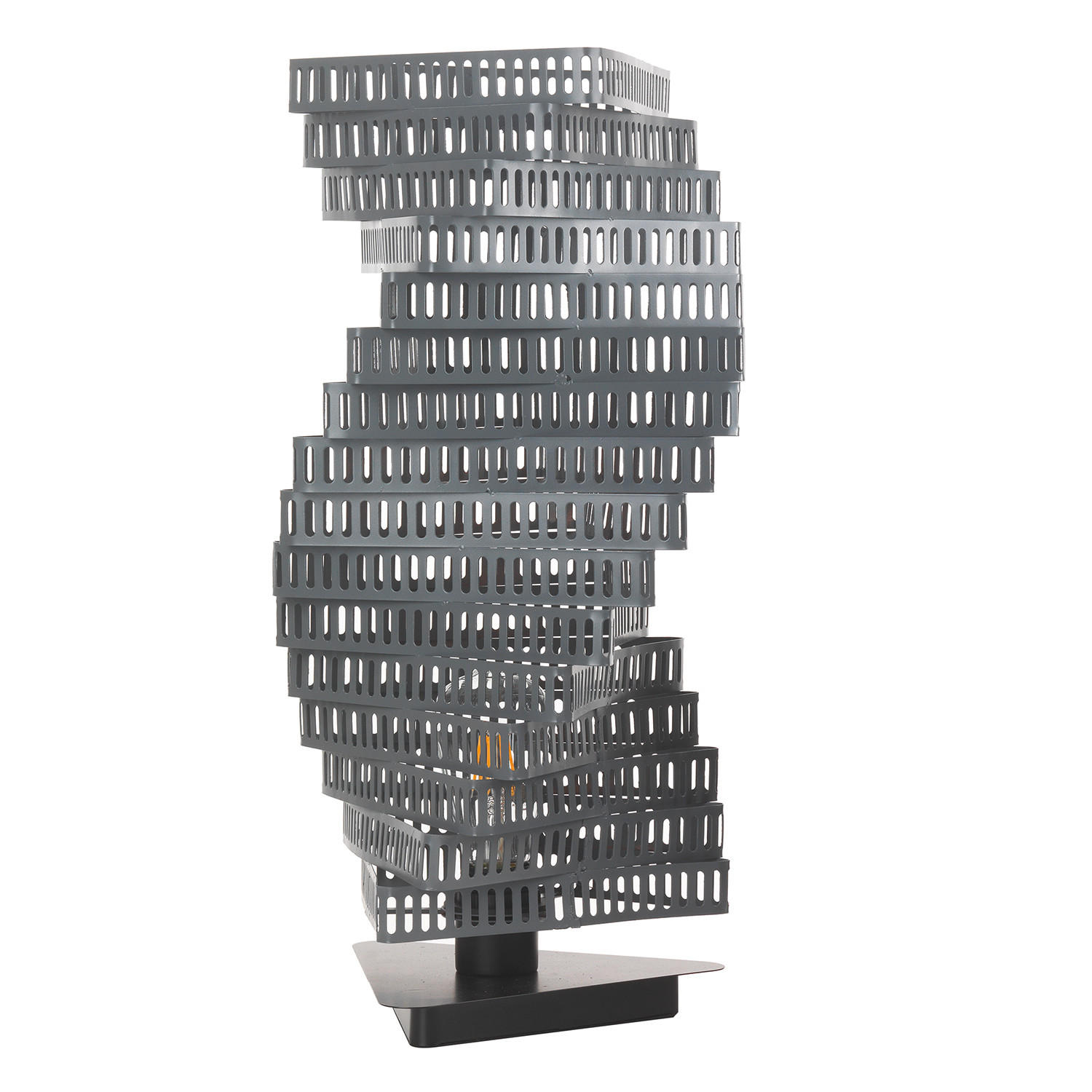 TISCHLEUCHTE CAMINO 25/25/55 cm   - Chromfarben/Schwarz, Design, Kunststoff/Metall (25/25/55cm)