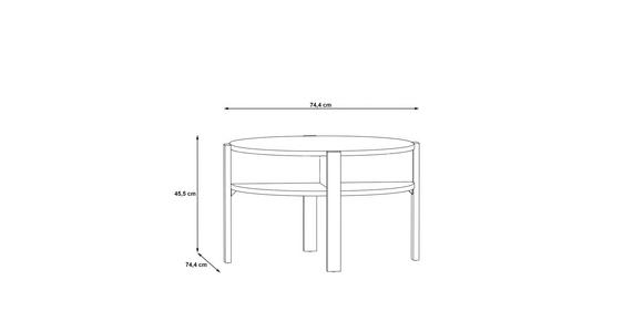 COUCHTISCH 74,4/74,4/45,5 cm rund Grau  - Dunkelgrau/Grau, MODERN, Holzwerkstoff (74,4/74,4/45,5cm) - Carryhome