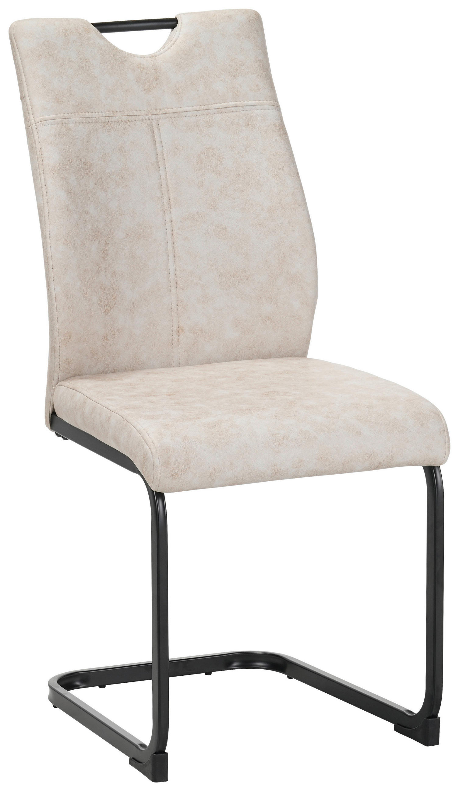 SCHWINGSTUHL   Mikrofaser  - Beige/Schwarz, Design, Textil/Metall (43/97/57cm) - Xora