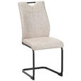 SCHWINGSTUHL   Mikrofaser  - Beige/Schwarz, Design, Textil/Metall (43/97/57cm) - Xora