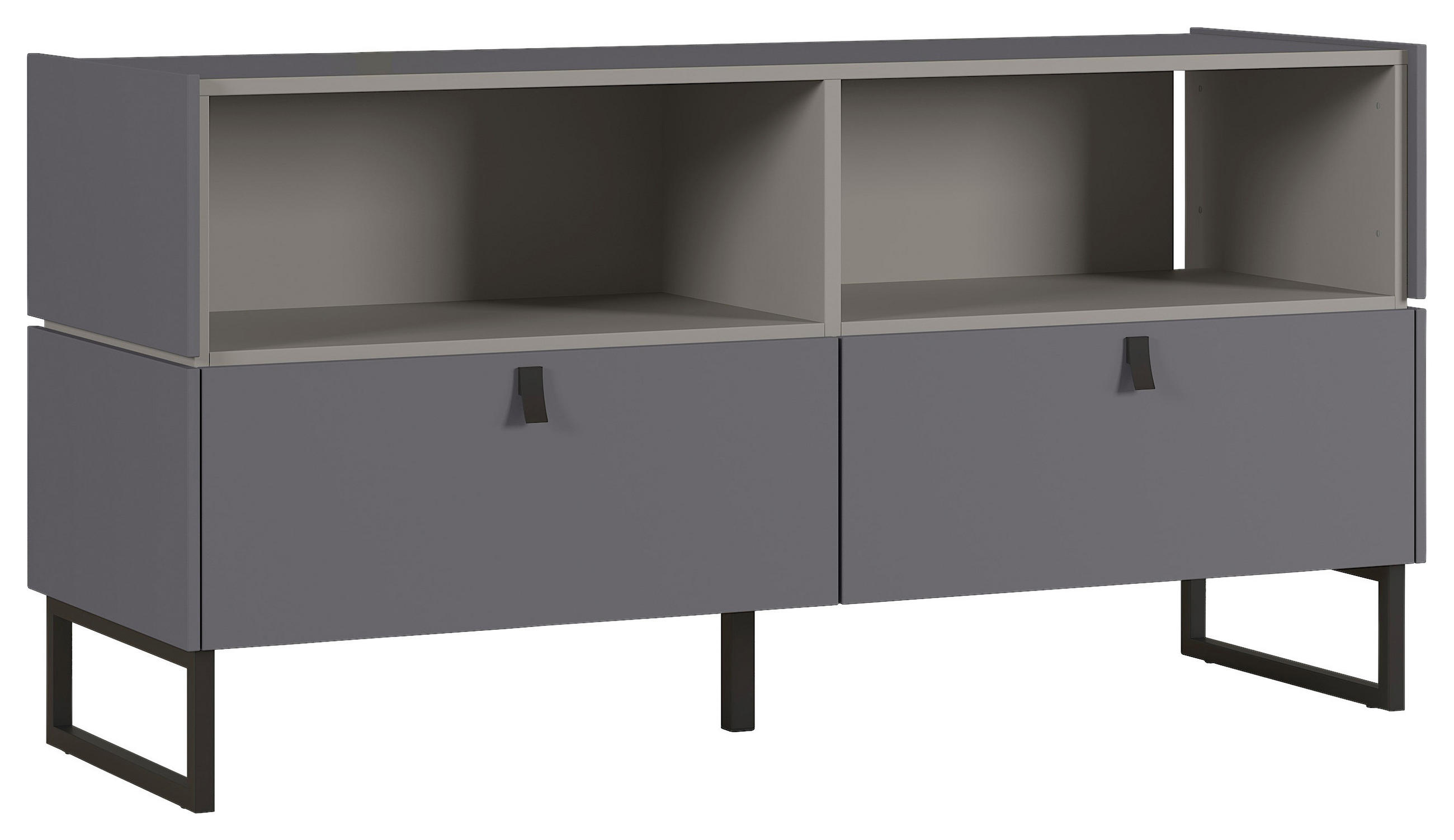 LOWBOARD GW-Mamiko  in 131/67/45 cm  - Schwarz/Graphitfarben, KONVENTIONELL, Holzwerkstoff/Metall (131/67/45cm) - Boxxx