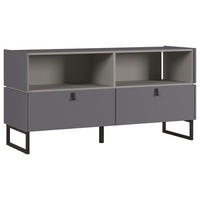 LOWBOARD GW-Mamiko 131/67/45 cm 2 Schublade(n) stehend  - Schwarz/Graphitfarben, KONVENTIONELL, Holzwerkstoff/Metall (131/67/45cm) - Boxxx