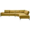 ECKSOFA in Flachgewebe Hellgrün  - Schwarz/Hellgrün, Design, Textil/Metall (344/271cm) - Chilliano