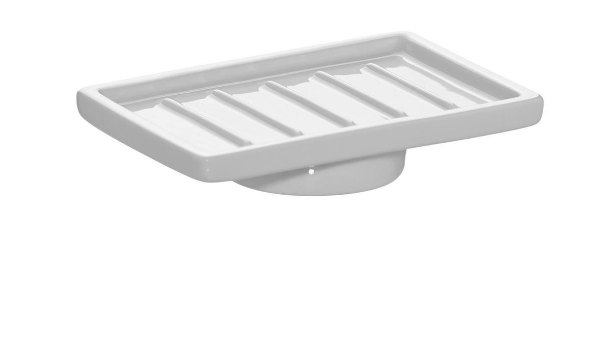 Savonieră ceramică  - alb, Basics, ceramică (11,8/2,85/7,7cm) - Smedbo