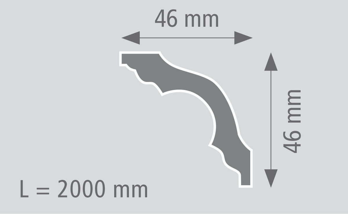 ZIERLEISTE 200/4,6/4,6 cm Weiß Kunststoff  - Weiß, MODERN, Kunststoff (200/4,6/4,6cm)