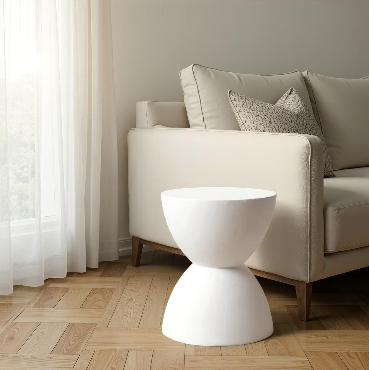 COUCHTISCH 32/32/40 cm Weiß  - Weiß, Design, Stein (32/32/40cm) - MID.YOU