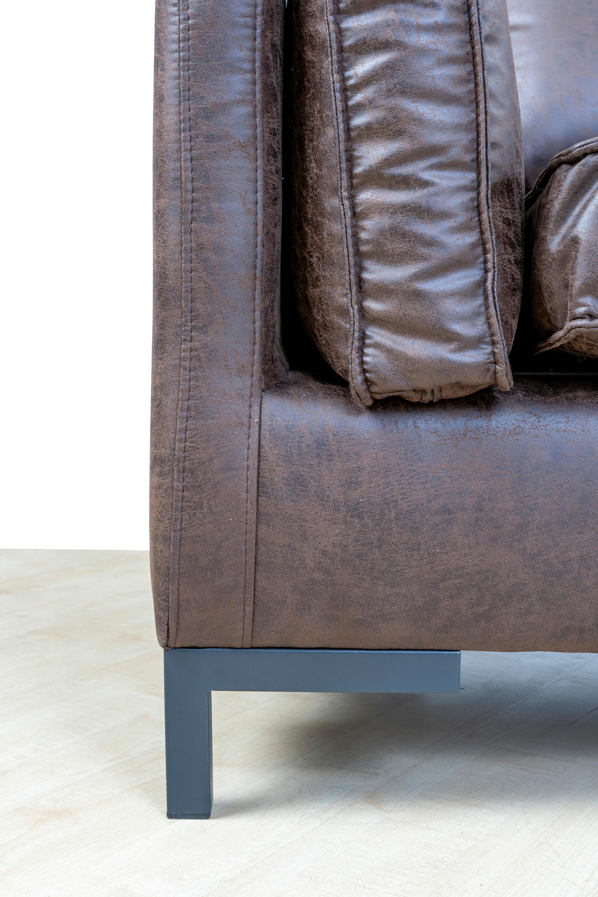 ECKSOFA in Lederlook Grün  - Schwarz/Grün, Design, Textil/Metall (160/295cm) - Livetastic