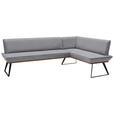 ECKBANK 223/163 cm  in Grau, Schwarz, Eichefarben  - Eichefarben/Schwarz, Design, Holz/Textil (223/163cm) - Voleo