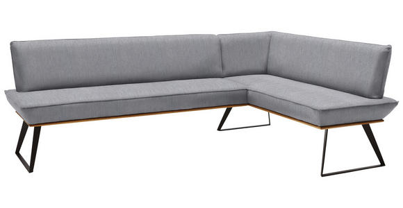 ECKBANK 203/163 cm in Grau, Schwarz, Eichefarben - Eichefarben/Schwarz, Design, Holz/Textil (203/163cm) - Voleo