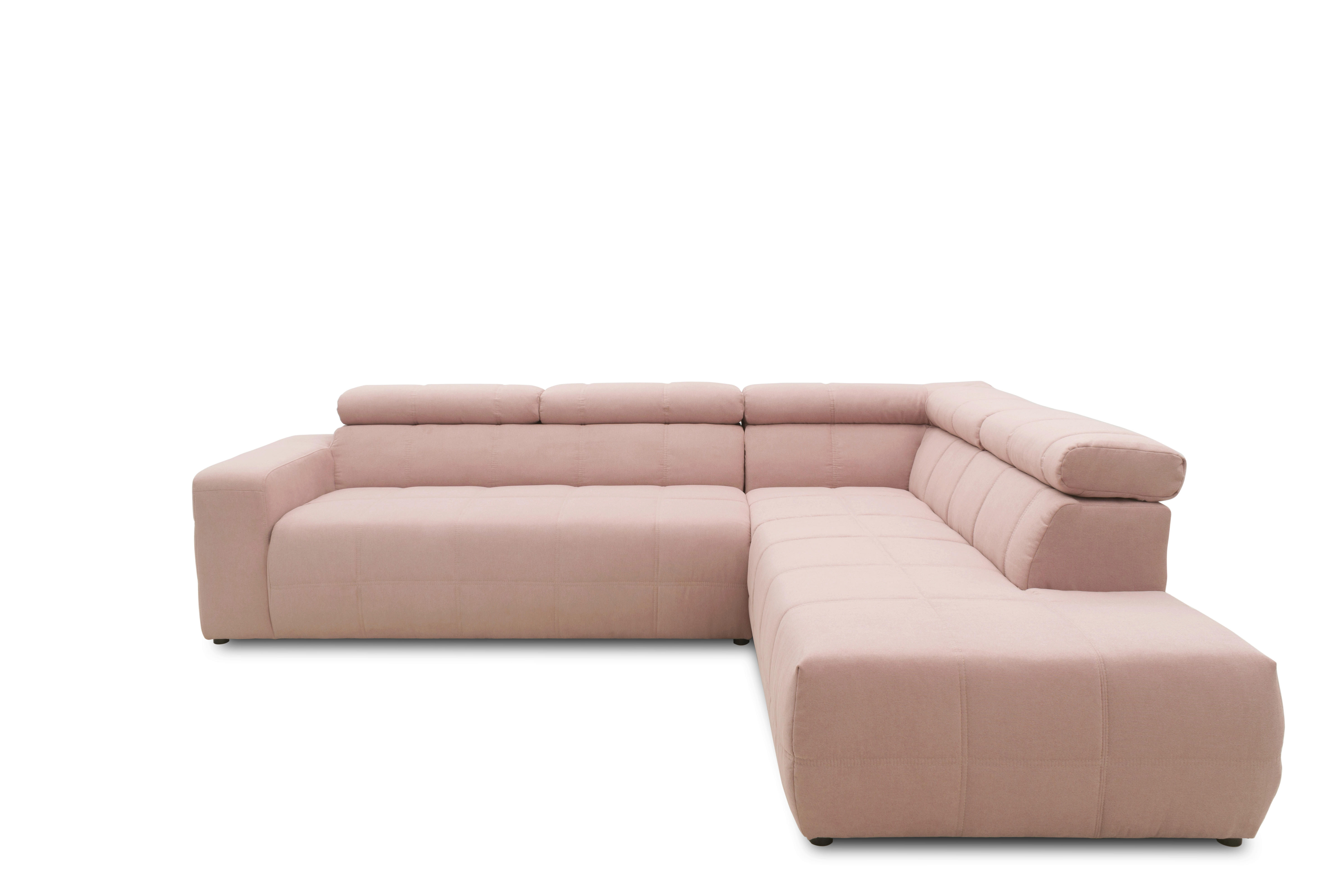 ECKSOFA Pink Mikrofaser  - Pink/Schwarz, Design, Kunststoff/Textil (275/228cm) - MID.YOU