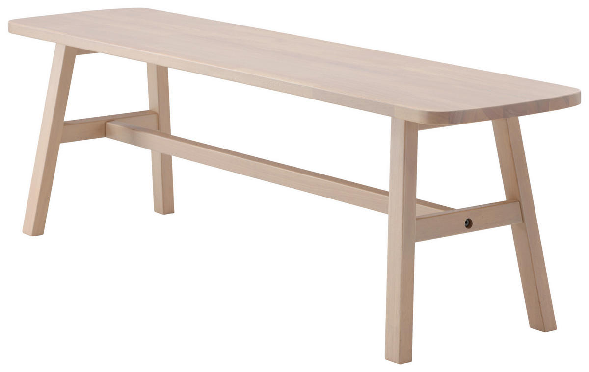 SITZBANK 140/45/35 cm Weiß Kautschukholz furniert  - Weiß, Design, Holz (140/45/35cm) - Livetastic