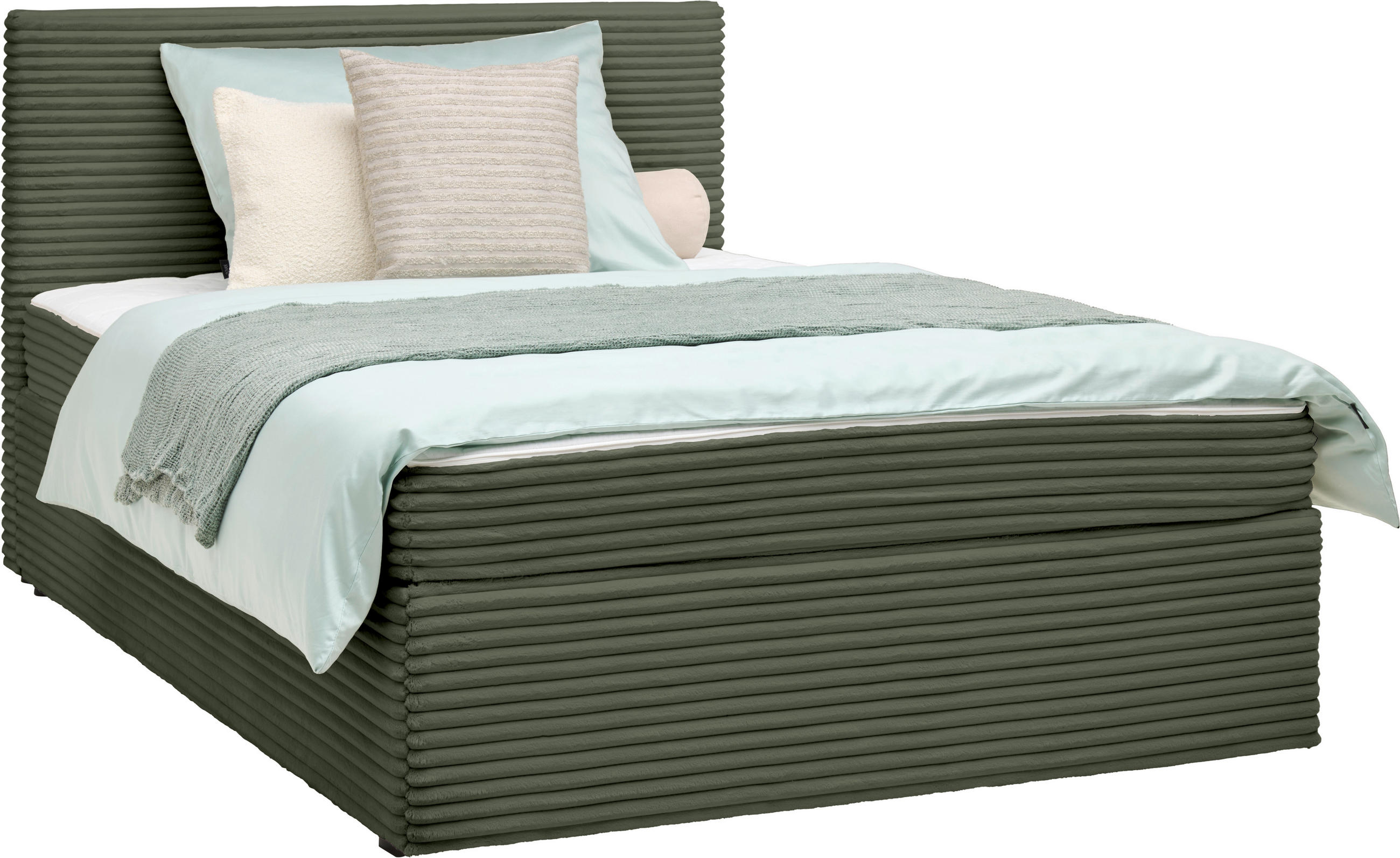 BOXBETT 140/200 cm  in Grün  - Grün, Modern, Holz/Textil (140/200cm) - MID.YOU