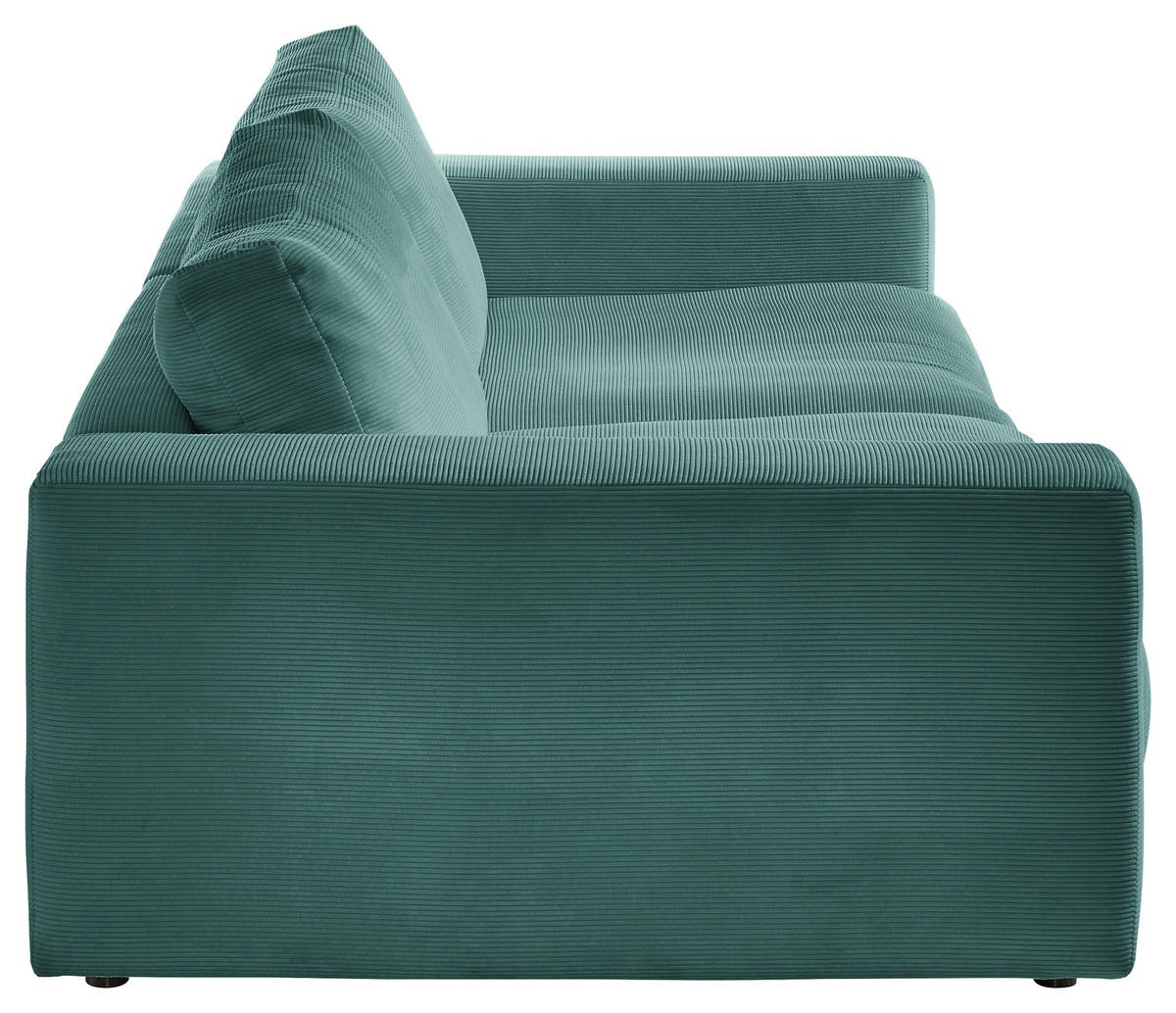 3-SITZER-SOFA in Cord Waldgrün  - Waldgrün/Schwarz, Design, Kunststoff/Textil (290/86/127cm) - Lomoco