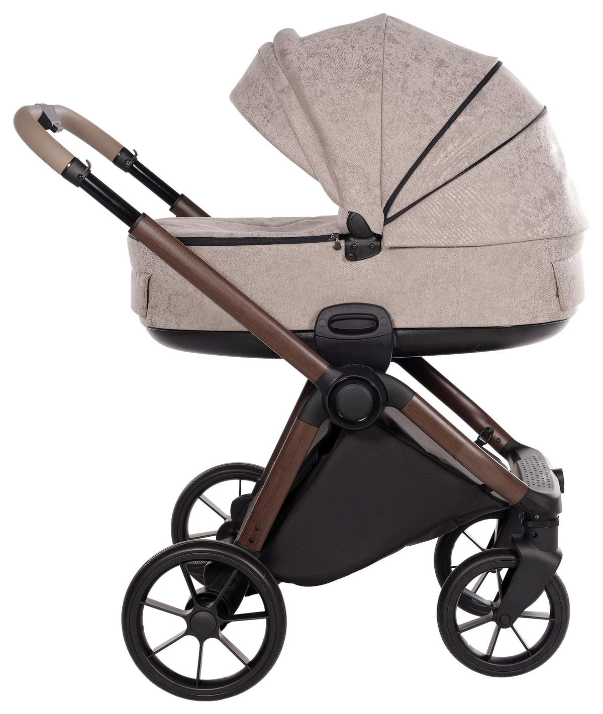 KINDERWAGENSET Facetty  - Beige/Braun, Design, Textil/Metall (104,5/62/94cm) - Jimmylee
