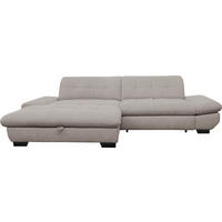 ECKSOFA in Mikrofaser Hellgrau  198/290 cm  - Hellgrau/Schwarz, Design, Textil/Metall (198/290cm) - Xora