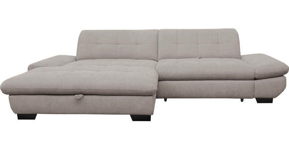 ECKSOFA  in Mikrofaser Hellgrau  198/290 cm  - Hellgrau/Schwarz, Design, Textil/Metall (198/290cm) - Xora