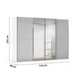 SCHWEBETÜRENSCHRANK 316/235/68 cm 4-türig Weiß, Seidengrau  - Chromfarben/Seidengrau, Design, Glas/Holzwerkstoff (316/235/68cm) - Novel