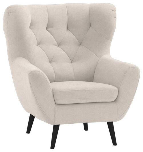 SESSEL in Mikrofaser Beige  - Anthrazit/Beige, Design, Holz/Textil (87/101/95cm) - Stylife