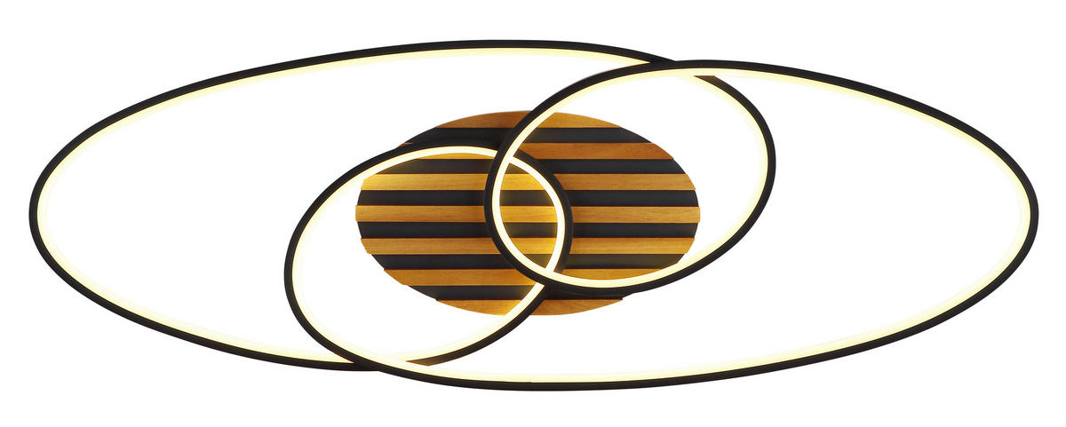 LED-DECKENLEUCHTE 85/30/9 cm   - Schwarz/Weiß, Design, Kunststoff/Metall (85/30/9cm) - Globo