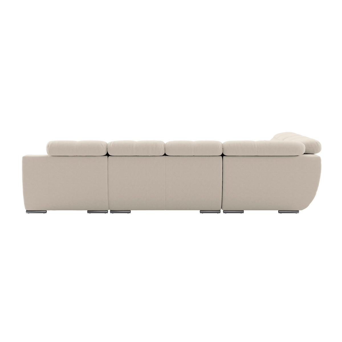 WOHNLANDSCHAFT MULTI Naturfarben Chenille  - Chromfarben/Naturfarben, MODERN, Textil/Metall (228/345/184cm) - Livetastic