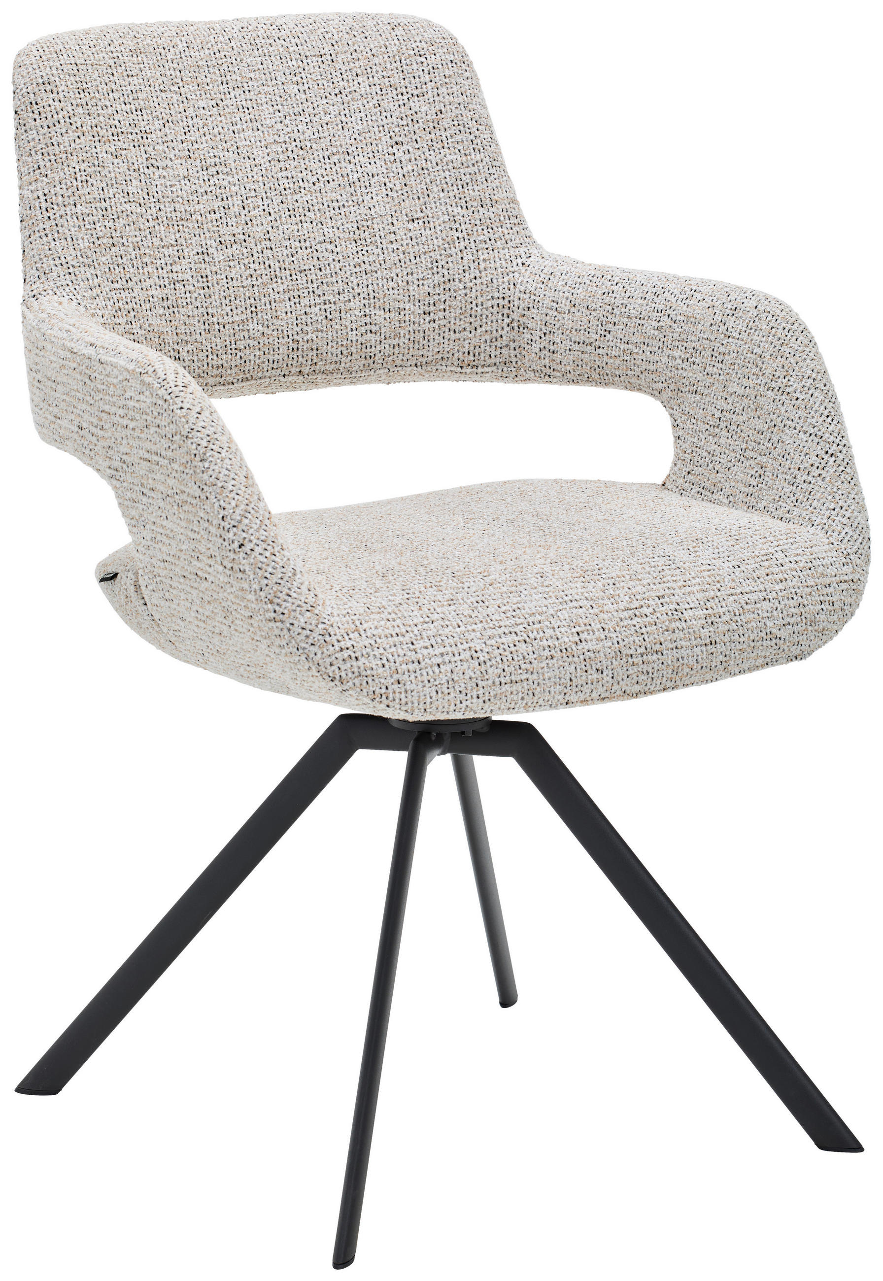 ARMLEHNSTUHL  in Stahl Struktur  - Sandfarben/Anthrazit, Design, Textil/Metall (59/86/63cm) - Venjakob