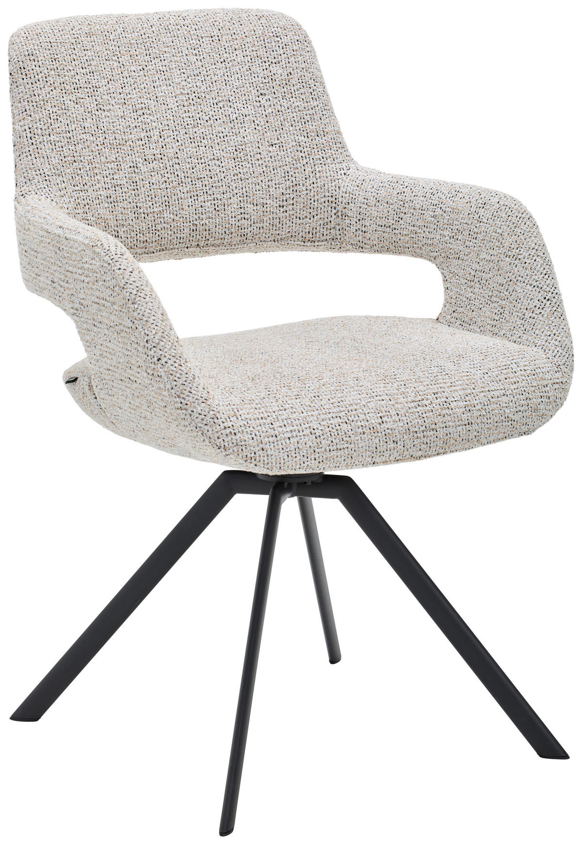 ARMLEHNSTUHL Stahl Struktur  - Sandfarben/Anthrazit, Design, Textil/Metall (59/86/63cm) - Venjakob