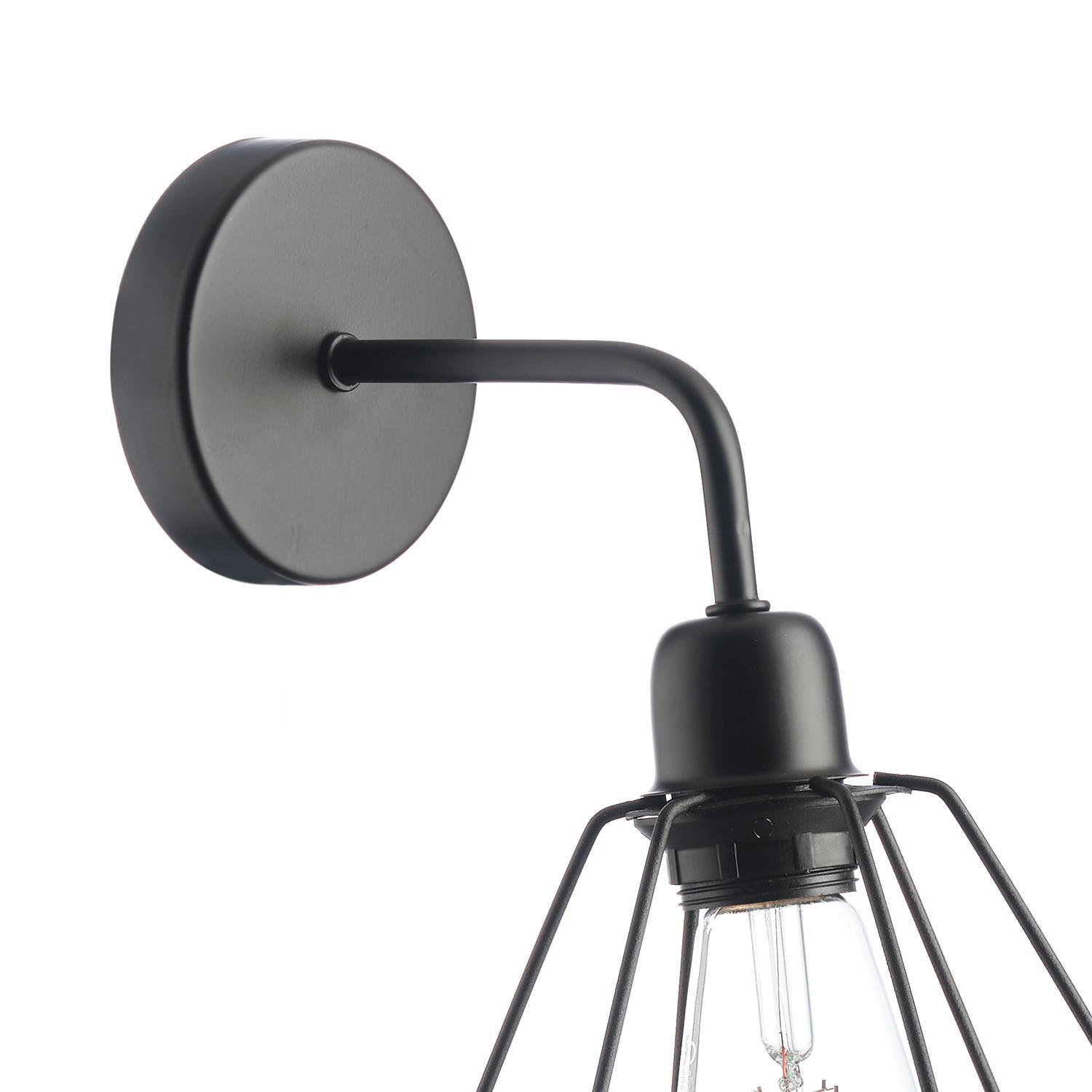 Thumbnail - Wandleuchte, Schwarz, Metall, 24x30x24 cm, Lampen & Leuchten, Innenbeleuchtung, Leuchten nach Räumen, Schlafzimmerlampen