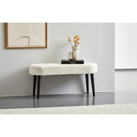 HOCKERBANK in Metall, Textil Creme  - Creme, Design, Textil/Metall (95/46/38cm) - MID.YOU